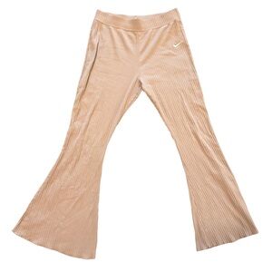 Nike Tan Ribbed Flare Pants / Yoga Leggings
